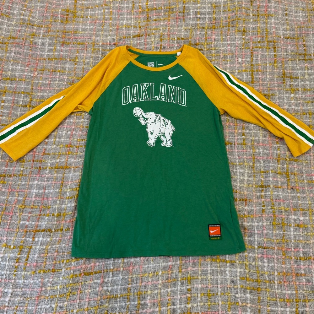 Nike Green and Gold Long Sleeve Tee